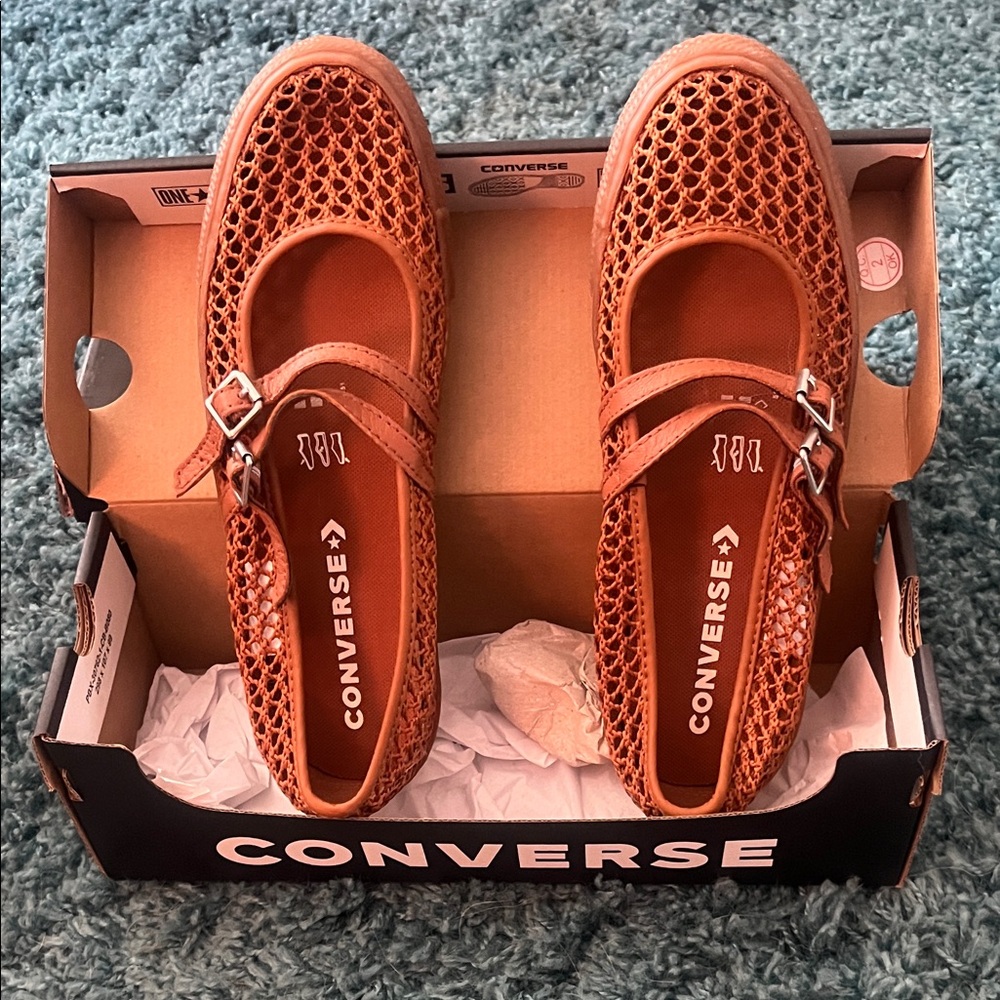 Converse Women's Brown Mesh Flats - Picture 2 of 6